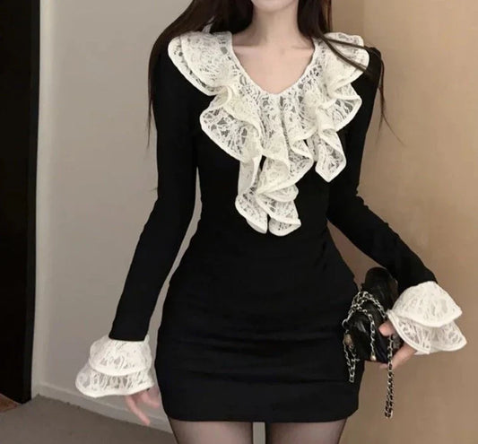 Luana Dark Romantic Goth Ruffle Top