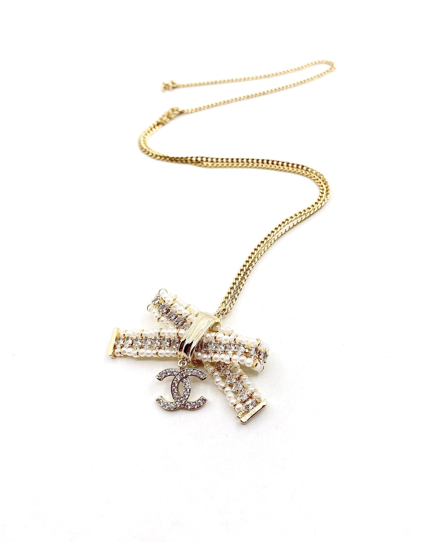 18K Chanel Bow Tie Necklace