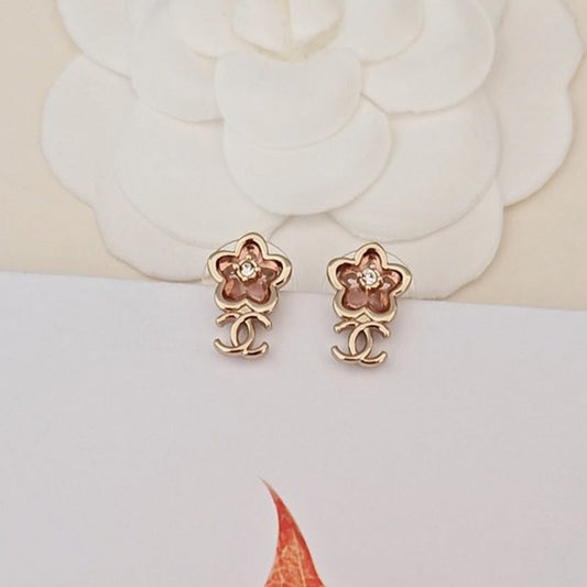18K Chanel Pink Crystal Earrings