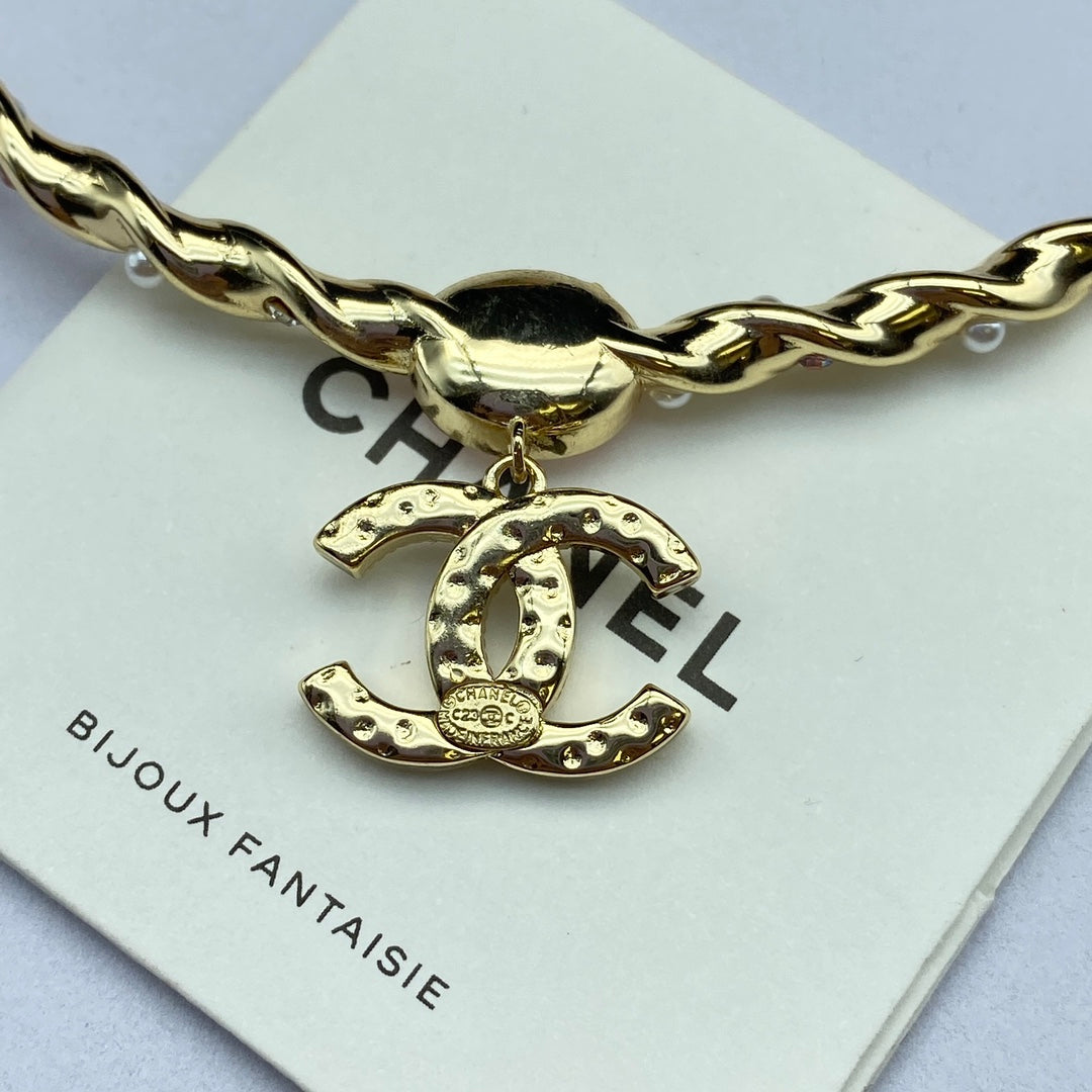 18K Chanel Pink Crystal Necklace