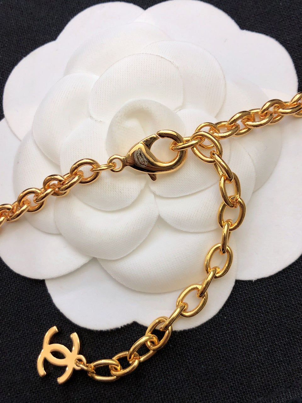 18K Chanel Pink Flowers Necklace