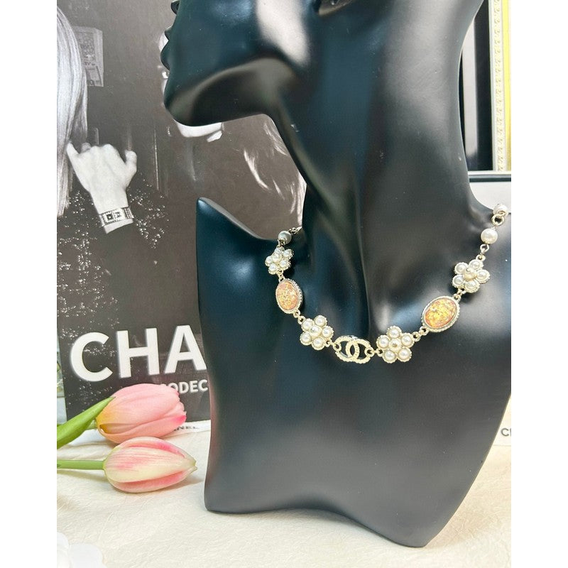 18K Chanel Black & Orange Crystal Choker Necklace