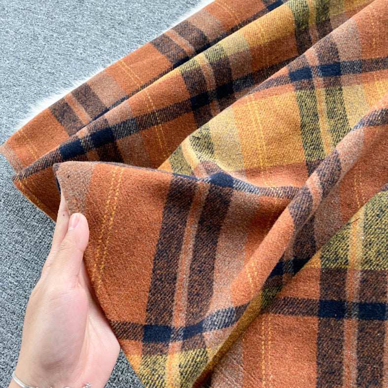 Fall Shadows Plaid Wool Vintage-Academia Skirt