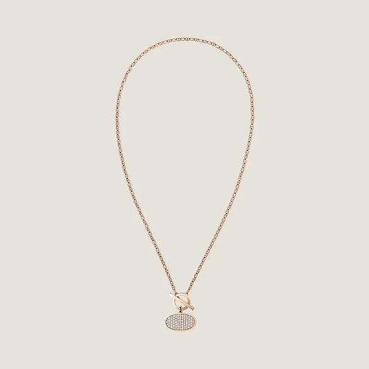 18K Chaine D'ancre Contour Pendant Hermes Necklace