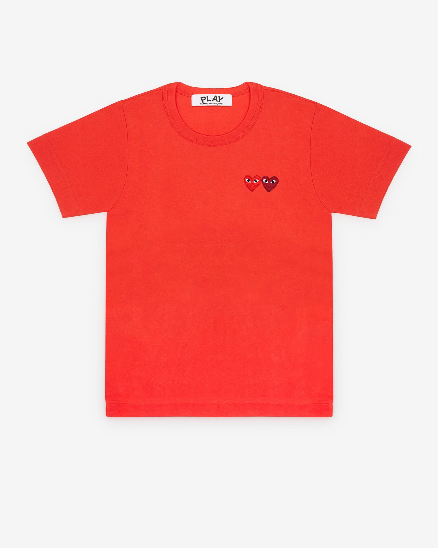 Play Comme des Garçons - T-Shirt with Double Heart - (Red)