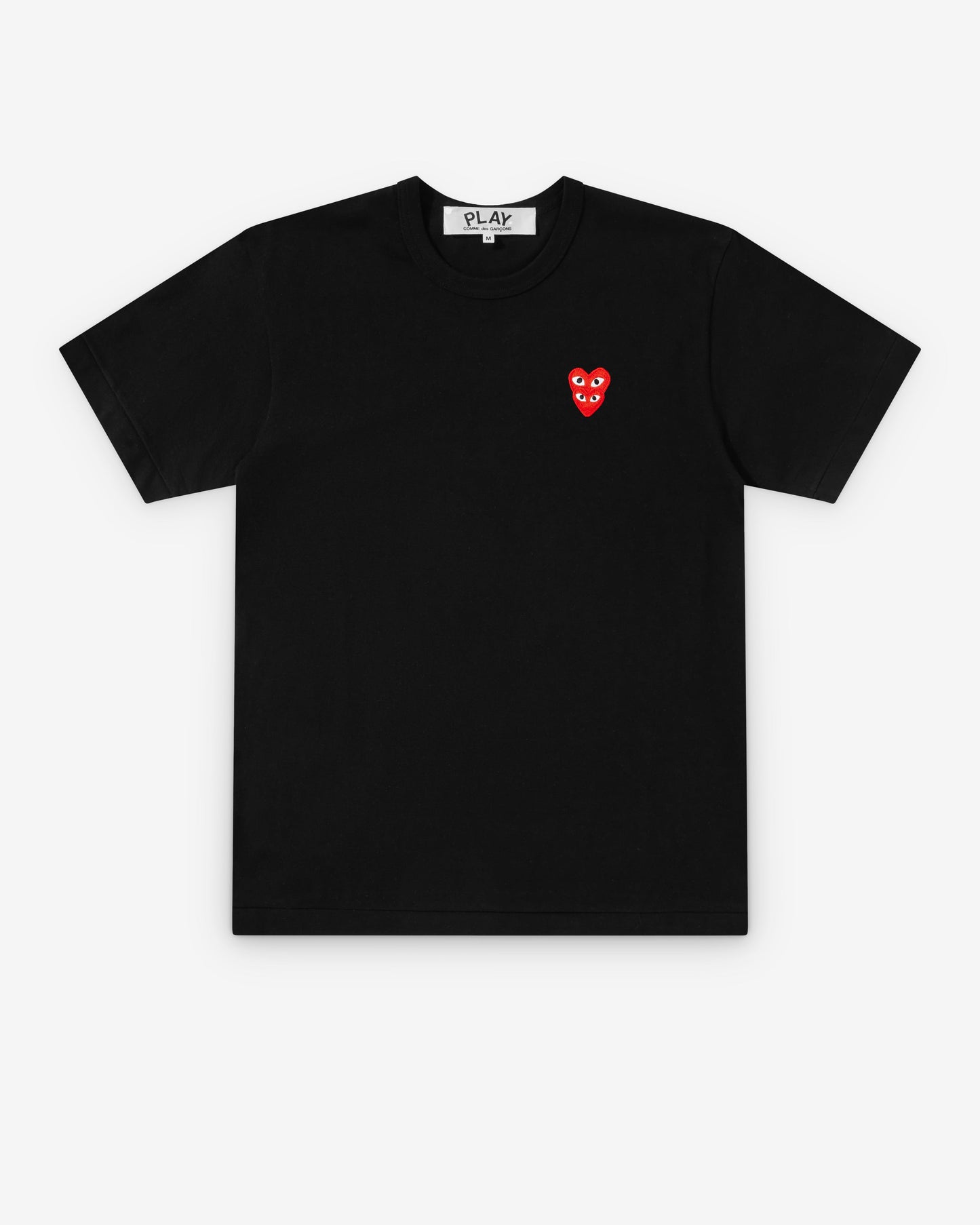 Play Comme des Garçons - T-Shirt with Double Red Heart - (Black)