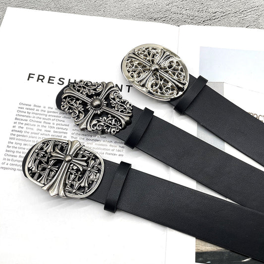 Chh Chrome Heart Belt Cross Hexagram Vine