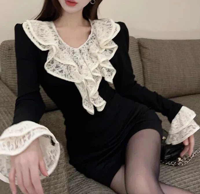 Luana Dark Romantic Goth Ruffle Top