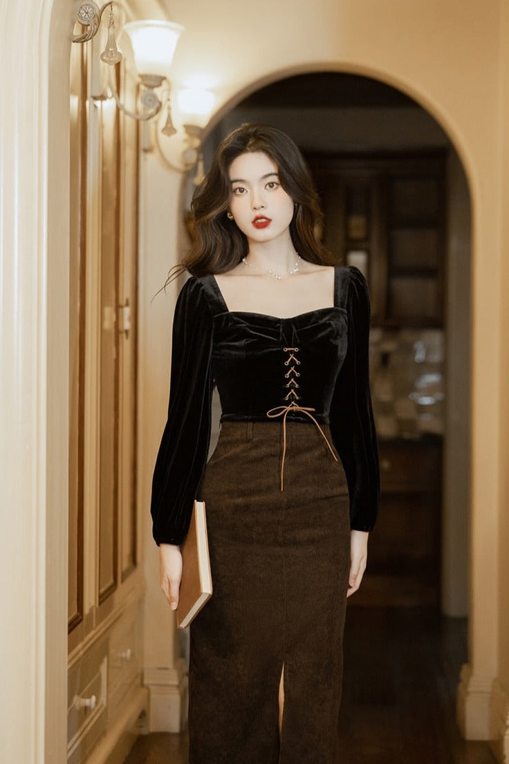 Darkening Night 2-piece Dark Academia Set