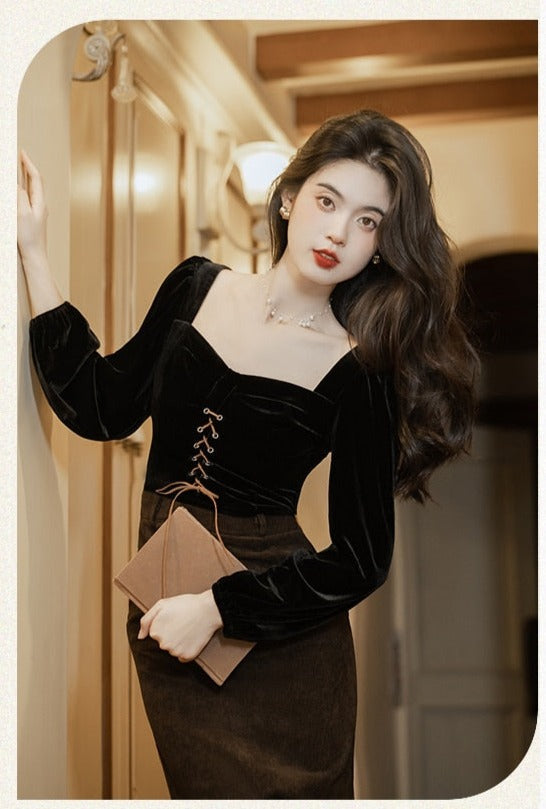 Darkening Night 2-piece Dark Academia Set
