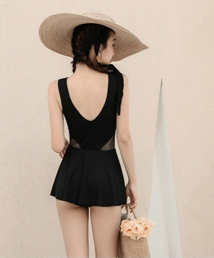 Mona One Piece Retro Skirted Swimsuit Bathing Suit