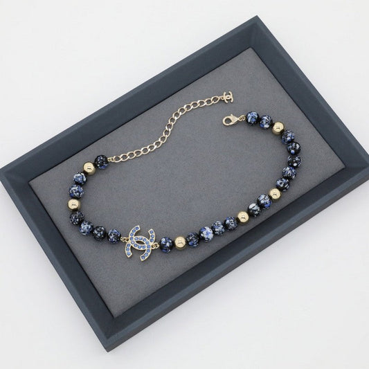 18K  Chanel Blue Pearl Necklace